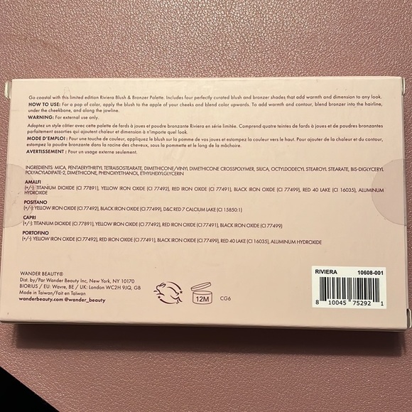 NIB Wander Beauty "Riviera" Blush and Bronzer Palette - Picture 5 of 5